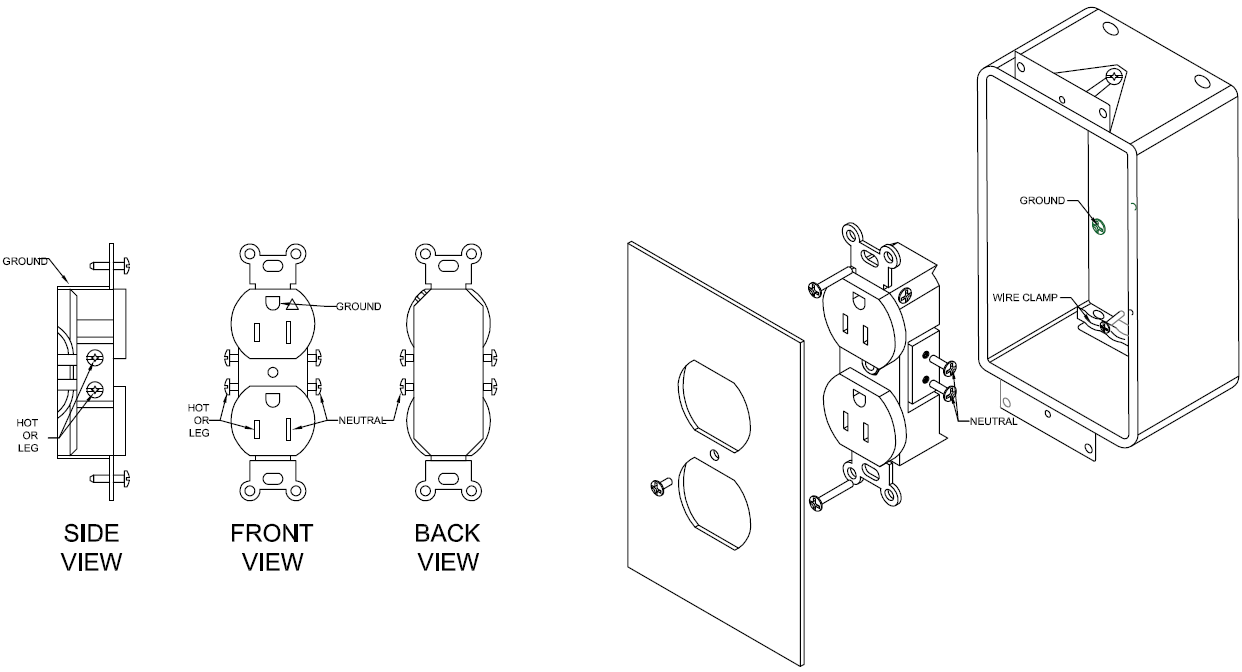 15A outlet parts